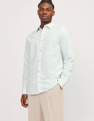 Jack & Jones Jack & Jones Mens Regular Fit Long Sleeve Shirt - White - Size: 44/Regular