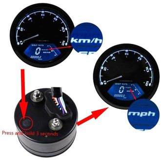 OEM Veloc&iacute;metro, Od&oacute;metro Y Tac&oacute;metro Lcd Digital Universal Para Motocicleta De 12000 Rpm Y 6 Velocidades, Con Retroiluminaci&oacute;n, Para Motores De 2.4 Cilin