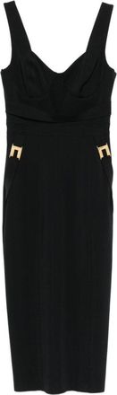 Elisabetta Franchi Fitted Black Dress With Sweetheart Neckline
