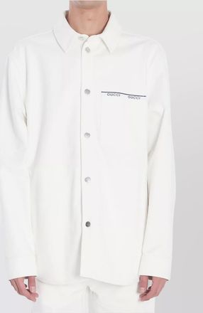 Gucci pointed collar cotton shirt with chest pocket