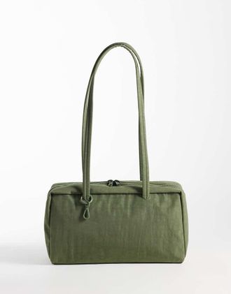 Baggu Borsa a secchiello in nylon color oliva chiaro-Verde