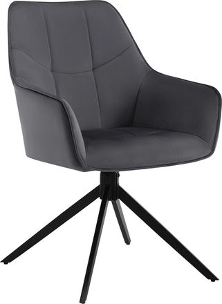 Woltu Juego De 1 Sillas De Comedor Con Patas De Metal. Respaldo Y Asiento Giratorio. En Terciopelo Gris Oscuro - Woltu