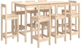 vidaXL 9 Piece Bar Set Solid Wood Pine Vidaxl