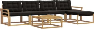 vidaXL Conjunto De Sof&aacute;s De Exterior 6 Uds. Blanco Y Negro Vidaxl