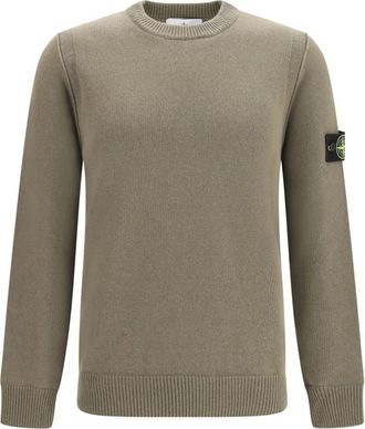 Stone Island Wool Sweater - Heren - Ronde hals truien - Groen - XL - Wol - Truien & Vesten
