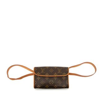 Louis Vuitton Pre-owned Pochette Florentine - Dames - Pre-owned - Bruin - Maat: ONE Size Leer