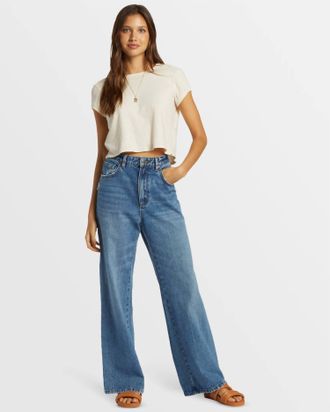 Billabong Aaliyah High-Waisted Denim Jean In Cleenline Surf