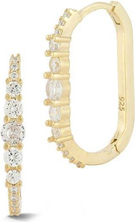 Glaze Jewelry Cubic Zirconia Oval Hoop Earrings in Gold at Nordstrom Rack