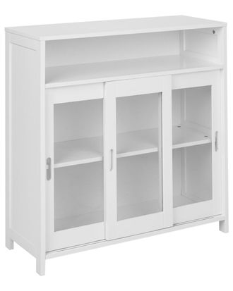 Beliani Aparador vitrina 86 cm blanco