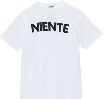 Moschino T-Shirt Niente - Dames - T-shirts - Wit - S - Katoen - Tops