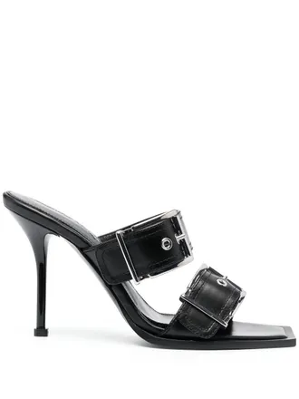 Alexander McQueen 100mm buckled leather sandals - Black