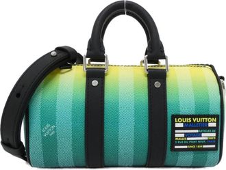 Louis Vuitton Vert Coated Canvas Boston Bag (Pre-Owned)