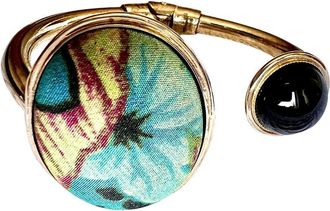 Etro Tapestry Gold Tone Bangle Bracelet
