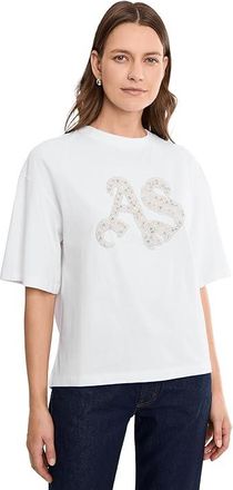 AllSaints Icon Amelie T-Shirts Womens Clothing Optic White : LG (US 10-12), Cotton