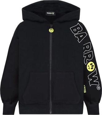 Barrow Kids Sweatshirts, male, Black, 8 Y, Zip Hoodie with Patch Smile