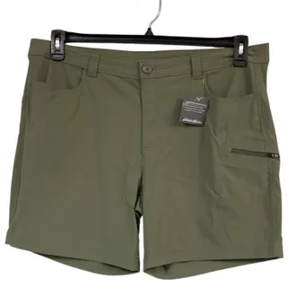 Eddie Bauer Womens Rainier Upf 50+ Sprig Outdoor Hiking Shorts With Pockets In Sage/sprig Green
