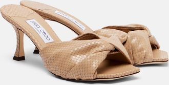 Jimmy Choo London Mules Skye Twist de piel grabada