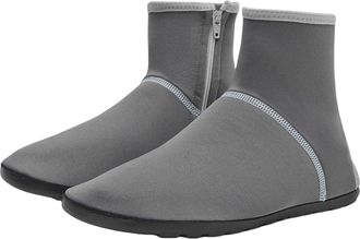 Generic Womens Rain Boots Beach Shoes Diving Snorkelling Surfing High Shaft Non-Slip Soft and Comfortable Breathable Highly Elastic Plain Wading Shoe with Zip