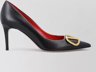 Valentino pointed toe pumps stiletto heel gold embellishment