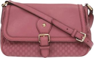 Gucci Pre-owned Vintage Crossbody Tas - Dames - Vintage Schoudertas - Roze - ONE Size - Leer - Vintage