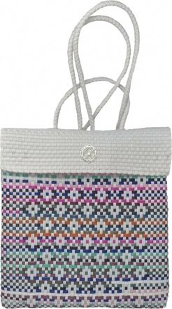 Lola's Bag Womens Medium Handmade Patterned Backpack In White/pink