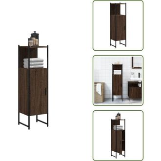 vidaXL Mobile da bagno salvaspazio - vidaXL Mobile da Bagno Rovere Marrone 33x33x120,5 cm Legno Multistrato