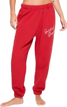 Spiritual Gangster Insignia Portia Sweatpant In Red Heart