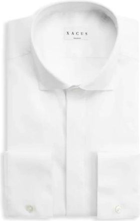 Xacus Camisa vestir ceremonia raso de algod&oacute;n - Heren - Zakelijke Overhemden - Wit - 3XL - Katoen - Overhemden