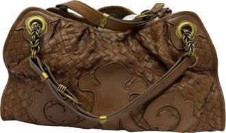 Bottega Veneta Bottega Veneta Intrecciato schoudertas van bruin leer
