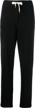 Brunello Cucinelli ribbed-knit straight-leg trousers - women - Cotton - 38 - Black