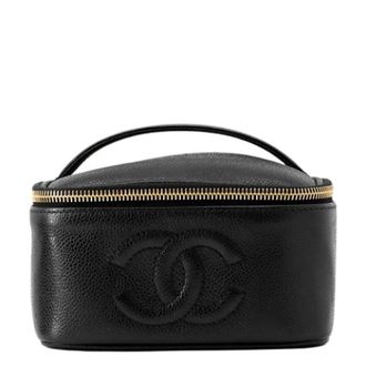 Chanel Pre-owned Mini Bags, female, Black, Size: ONE SIZE Pre-owned Vintage Mini Vanity Bag