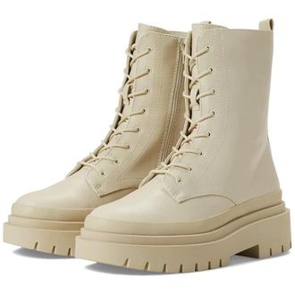 Steve Madden Mansel MANS22S1-253 Boots WomensM Bone Side Zip Combat RHS9046