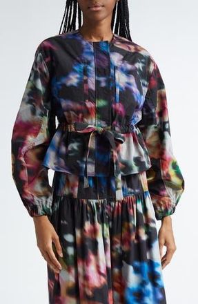 Ulla Johnson Alair Print Tie Waist Jacket in Black Aura at Nordstrom Rack, Size Medium
