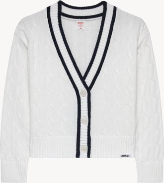 Boast Cardigan Sweater in White Navy at Nordstrom, Size X-Large
