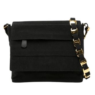Ferragamo Pre-owned Cross Body Bags, female, Black, Size: ONE SIZE Pre-owned Canvas Shoulder Bag