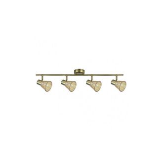 Fabrilamp Fabrilamp - Regleta Ba&ntilde;o 4 Focos Cristal Ambar Modelo Cooper