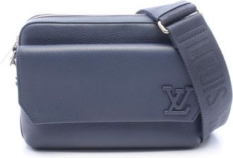 Louis Vuitton Navy Leather Handbag Shoulder Bag (Pre-Owned)