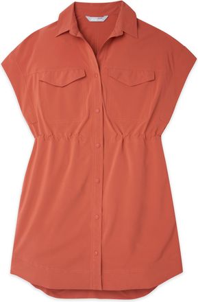 Stio | Womens Mountain Flow Shirt Dress, Size Extra Small in Hot Sauce