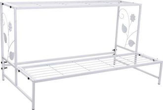 Wanderlust Deco Soporte Maceteros De Metal Blanco 80x44x44