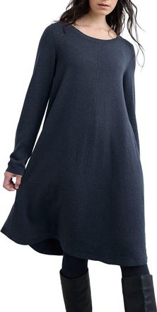 Seasalt Cornwall Long Sleeve Organic Cotton A-Line Sweater Dress in Maritime at Nordstrom, Size 16 Us