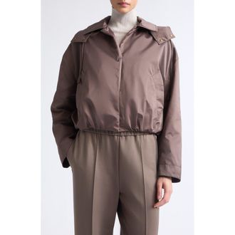 Moncler Chevreuil Duchesse Down Jacket with Removable Hood in Brown at Nordstrom, Size 00