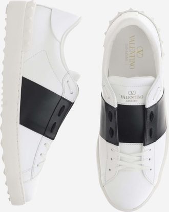 Valentino Garavani Mens Sneakers Open Leather White Trainers