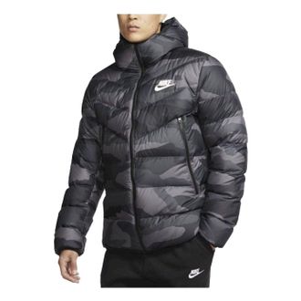 Nike Sportswear Down-Fill Windrunner Camo Jacket Dark Grey Black BV4763-083
