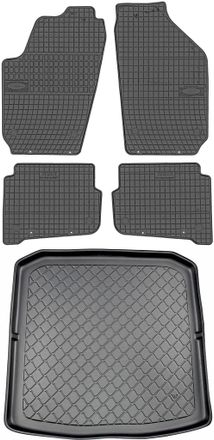 OEM Skoda Fabia I 6y Kombi De 2000 A 2007 - Juego De Alfombrillas De Goma Para Coche + Alfombrilla Para Maletero