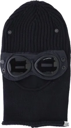 C.P. Company Navy Blue Goggle Knit Wool Balaclava