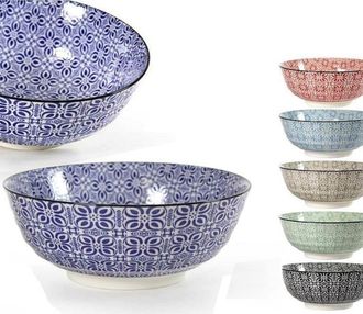 Trade Shop Trade Shop - Cuenco Redondo Multiusos Marrakech 21x21x8,2cm Ceramica Decorada Colores Culo 771590
