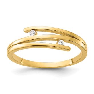 Diamond2Deal 14k Yellow Gold Polished Cubic Zirconia Fashion Ring