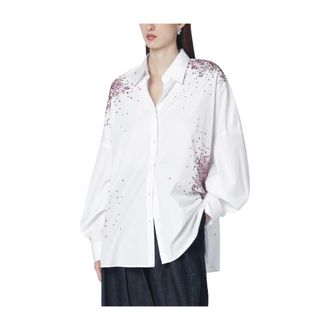 Dries Van Noten Shirts, female, White, Size: M Oversized Cocoon Shirt