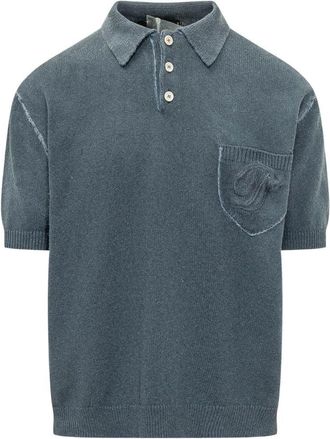 Dsquared2 Silk And Nylon Blend Crew Neck Polo