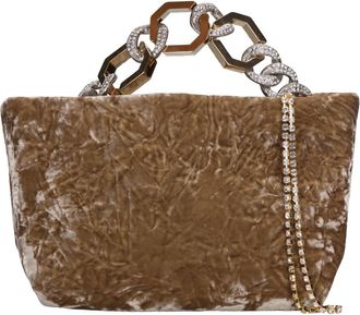 Gedebe Mini Jessye Fluweel Tas - Dames - Handtassen - Bruin - ONE Size - Tassen